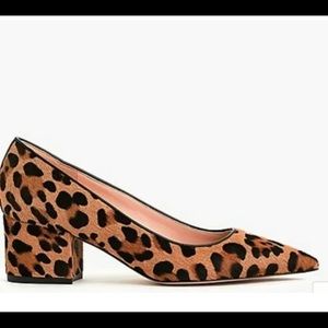 NIB J Crew Laney Pumps in Calf Hair Leopard Size 7